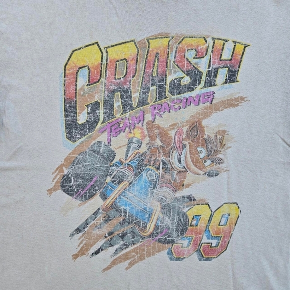 Crash Team Racing 99 Size L Baige Graphic print t-shirt - Picture 3 of 4